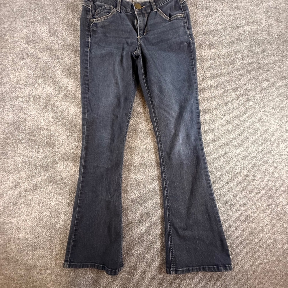 Democracy Ab Solution Itty Bitty Bootcut Jeans Dark Wash Blue Denim 2P Petite